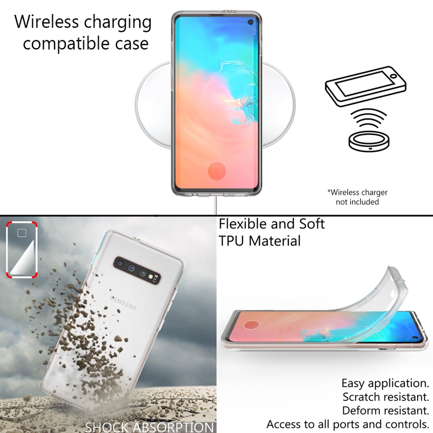 NALIA 360 Grad Handy Hülle für Samsung Galaxy S10, Full Cover Case Schutzhülle