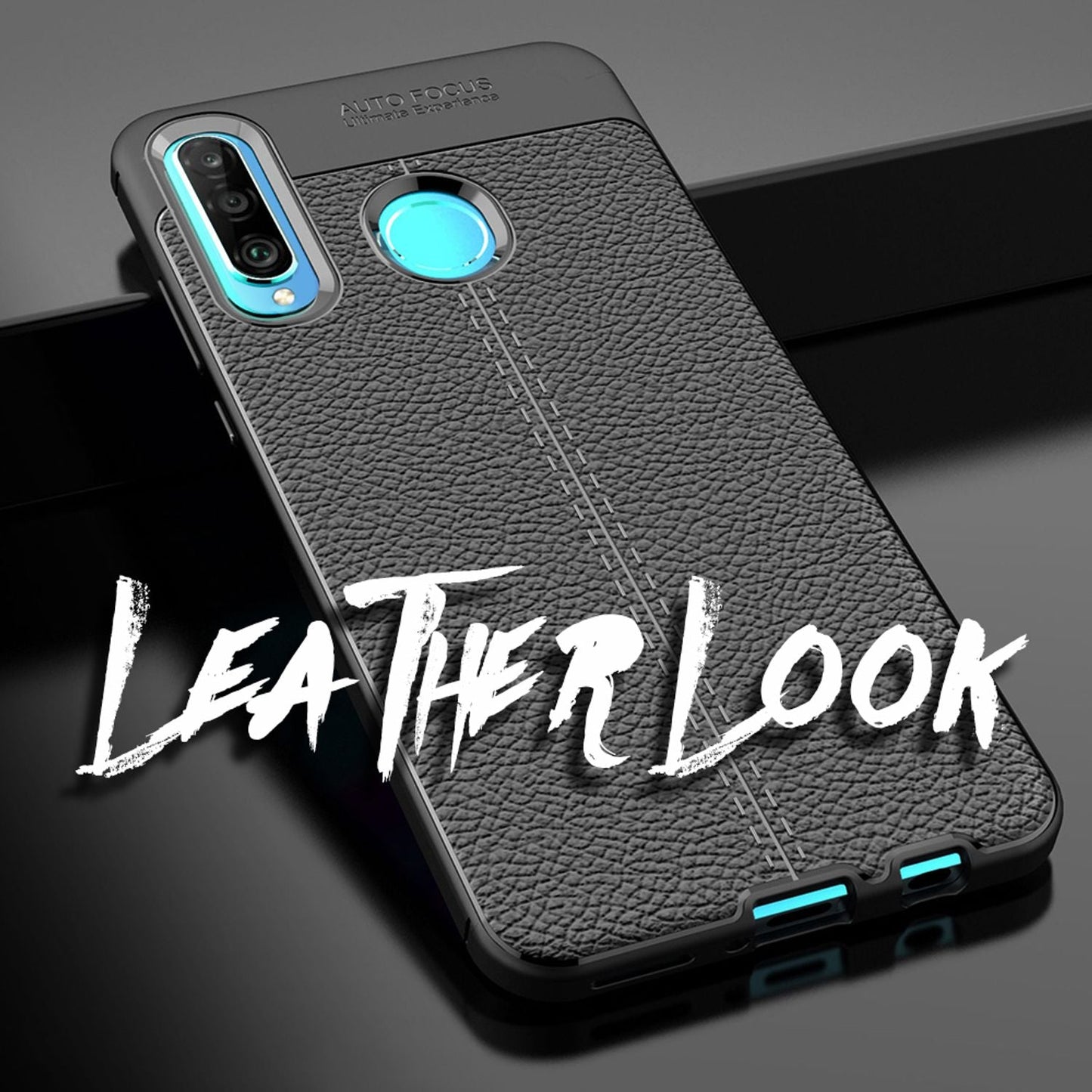 NALIA Huawei P30 Lite Schutzhülle Leder Optik Elegant Hochwertig - Slim Dünn Stoßfest