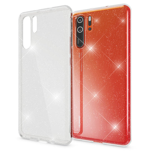 NALIA Glitter Hülle kompatibel mit Huawei P30 Pro, Glitzer Silikon Case Cover