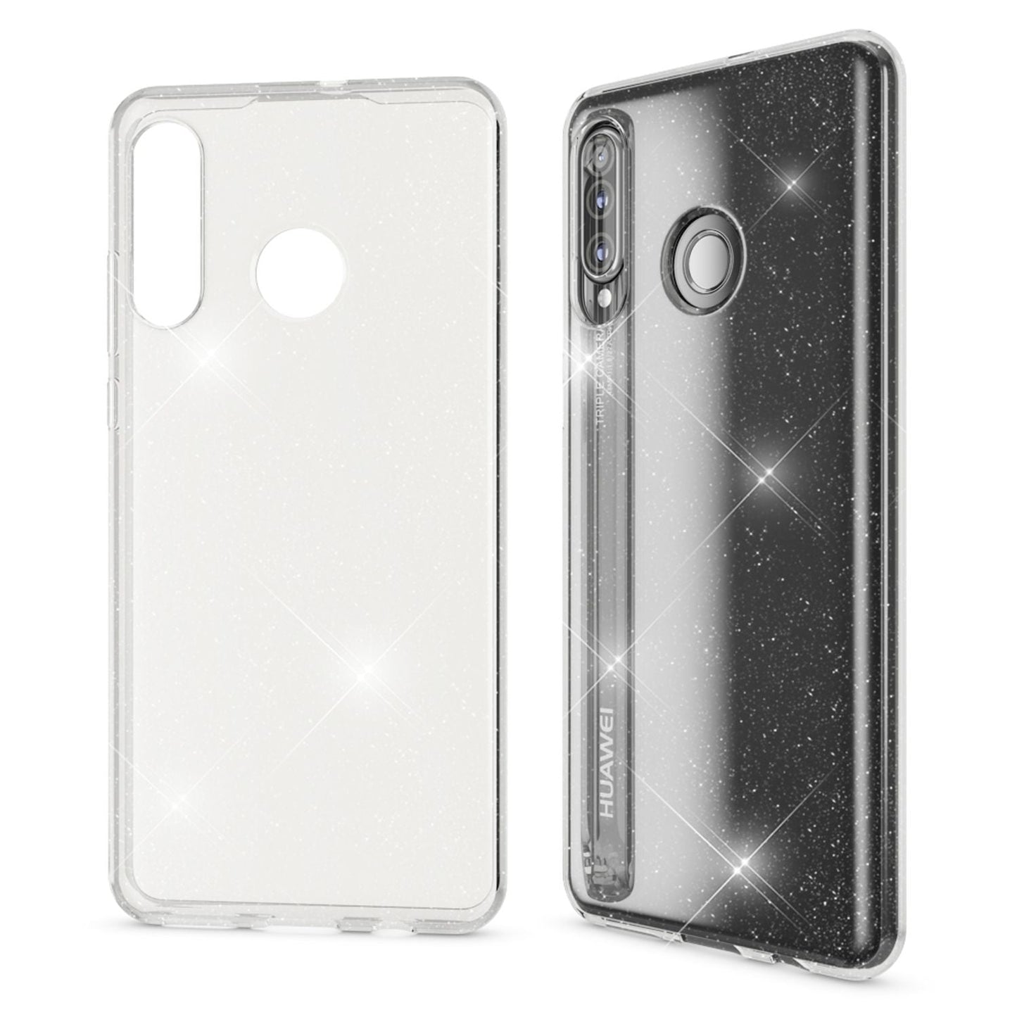 Husă NALIA cu sclipici, husă din silicon cu sclipici - compatibilă cu Huawei P30 Lite, dimensiuni compacte, material moale