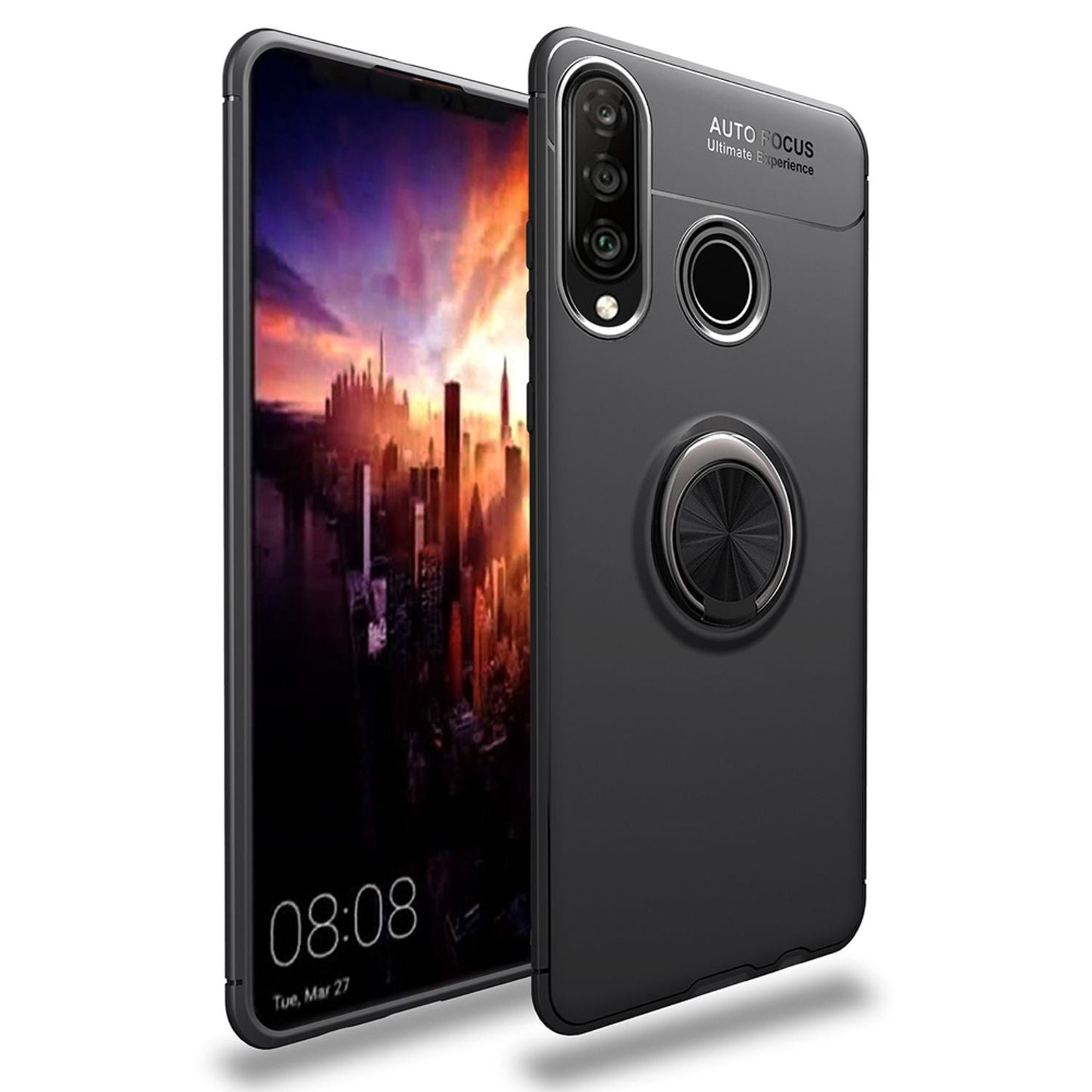 NALIA Ring Hülle für Huawei P30 Lite, Magnetische Handyhülle für KFZ Halterung
