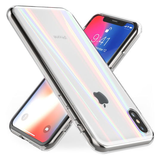 NALIA Hartglas Handyhülle für iPhone X / XS, Schutz Case Cover Tasche Bumper Etui