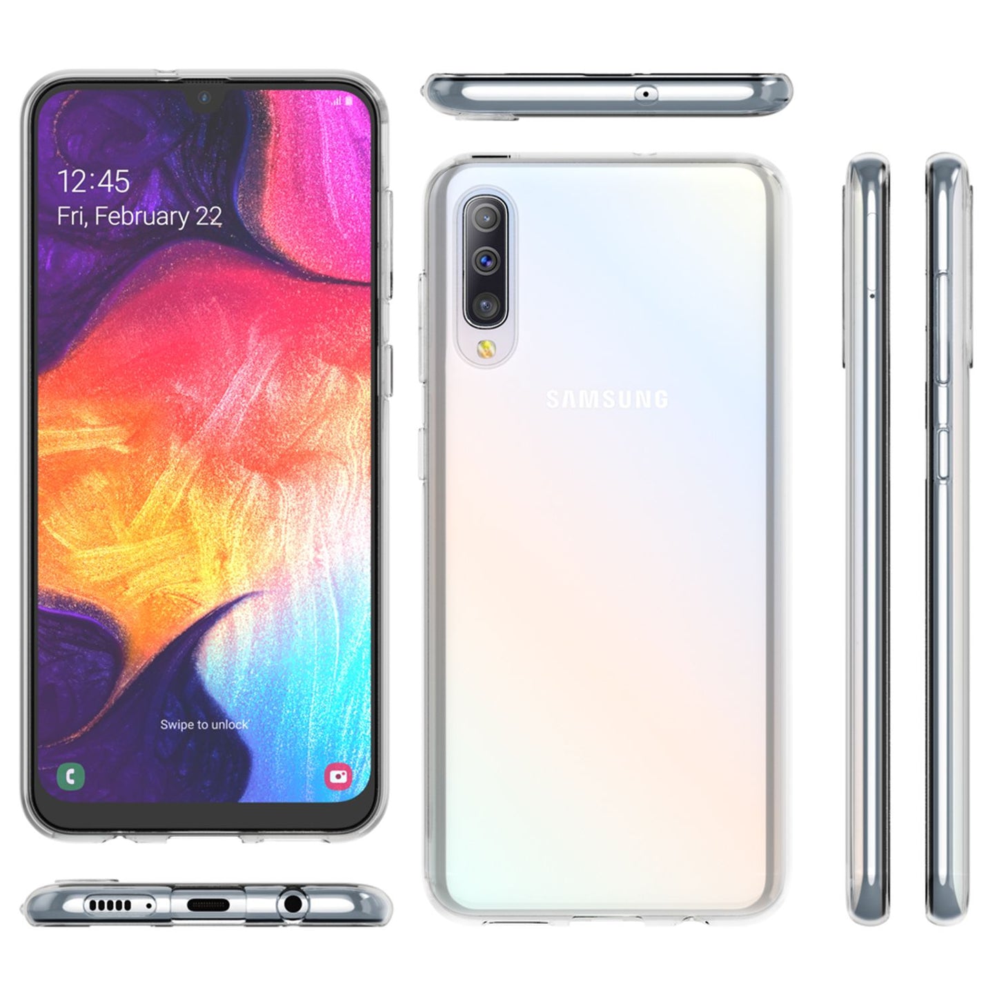 NALIA Galaxy A50 Hülle - Silikon Schutzhülle Transparent Passgenau