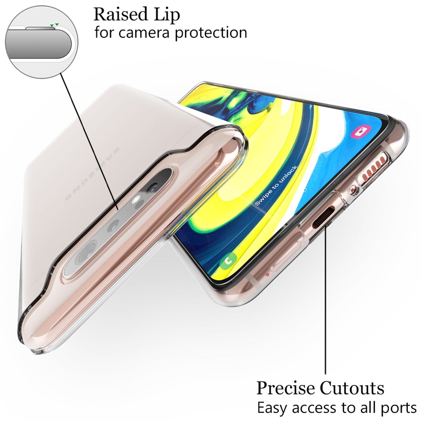 NALIA Galaxy A80 Hülle AirFlex - Dünn Silikon Schutzhülle