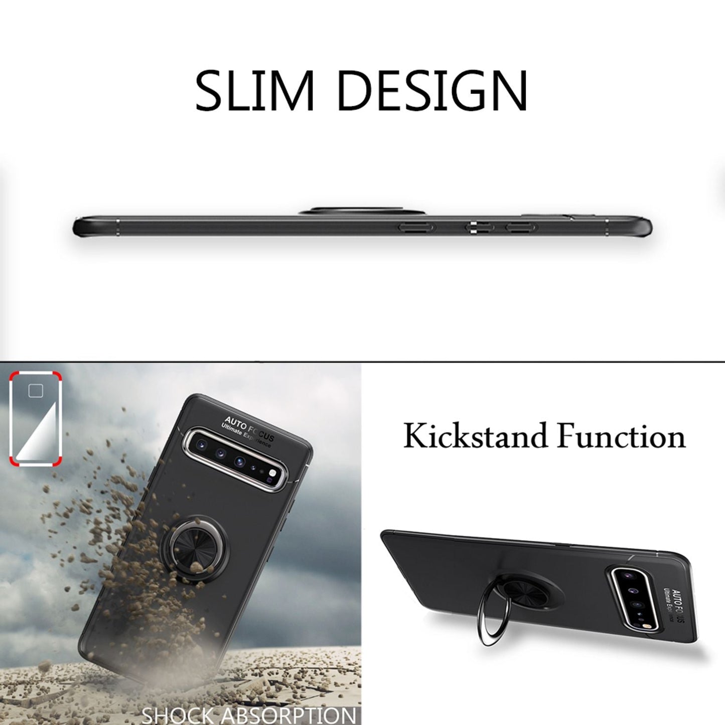 Handy Hülle für Samsung S10 5G, 360 Grad Ring Case Schutz Cover Tasche Schale