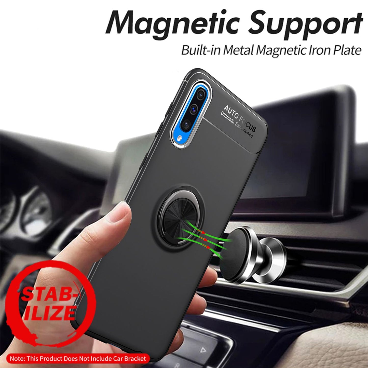 360° Ring Handy Hülle für Samsung Galaxy A50, Case Cover Schutz Tasche Bumper