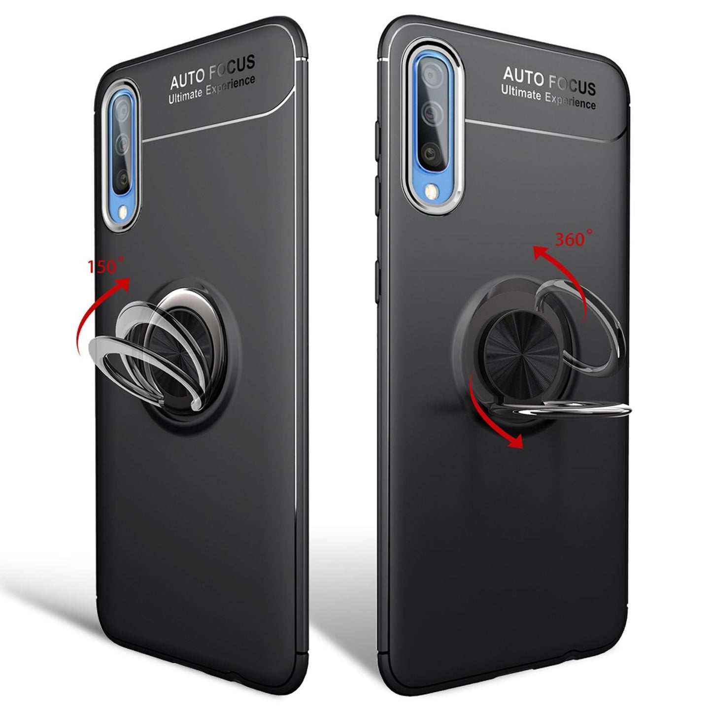 NALIA 360° Ring Handy Hülle für Samsung A70, Case Cover Schutz Tasche Schale TPU