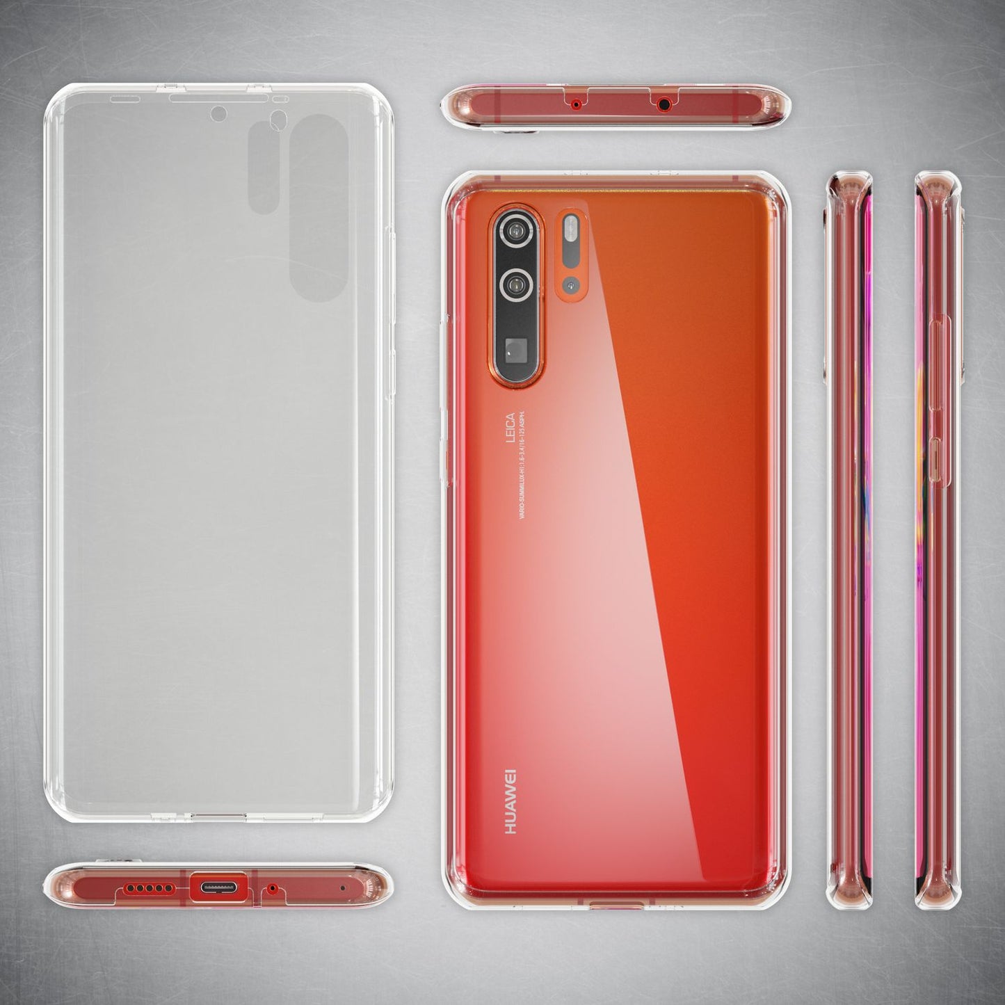 NALIA 360 Grad Handyhülle für Huawei P30 Pro, Full-Body Silikon Rundum Hülle