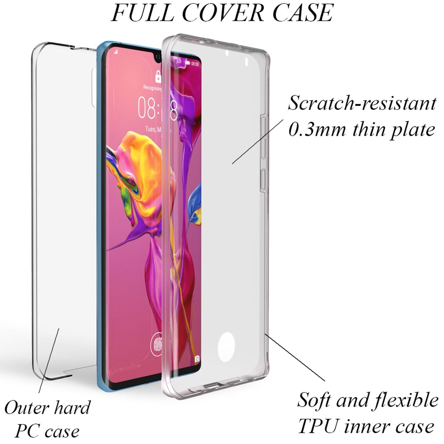 Husă de telefon NALIA pentru Huawei P30 Pro, carcasă cu protecție la 360 de grade și protecție pentru ecran