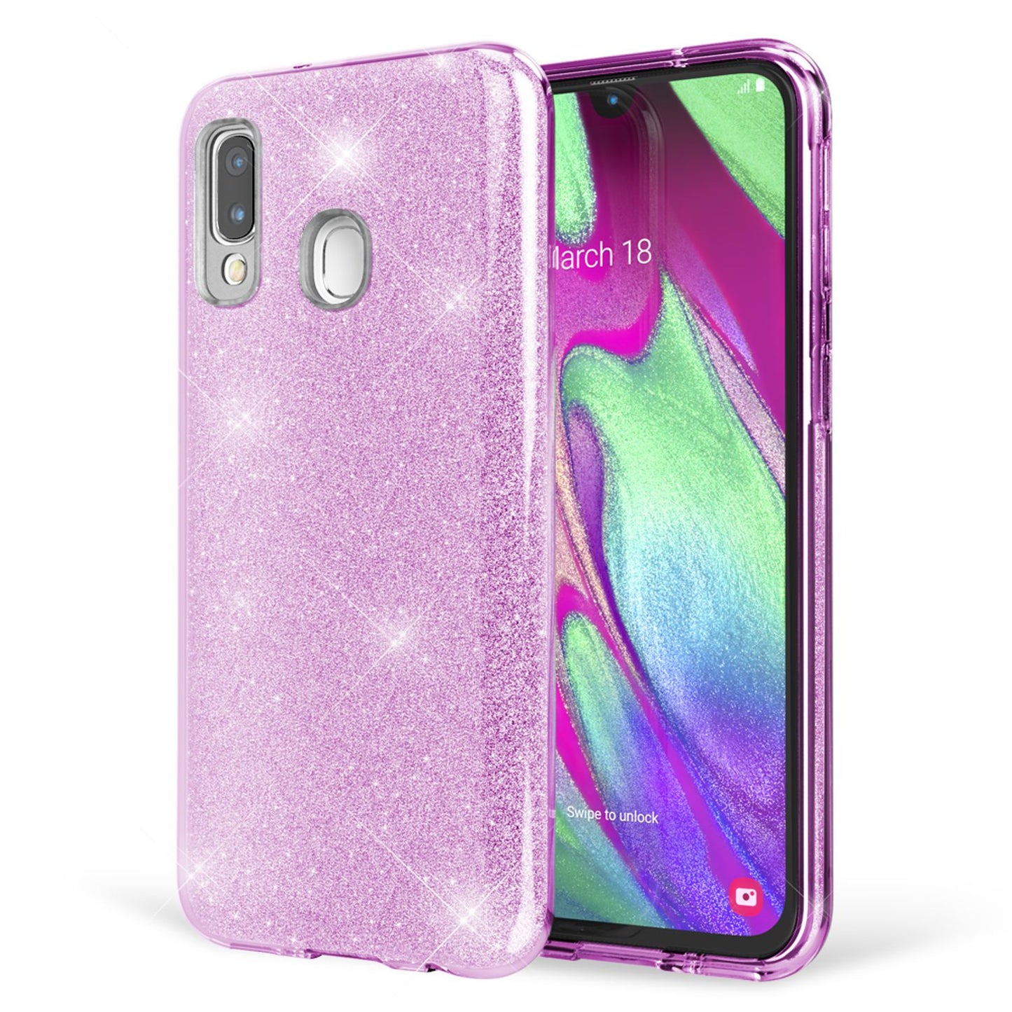 NALIA Glitzer Handyhülle für Samsung Galaxy A40, Diamant Schutzhülle Glitzer Handyhülle