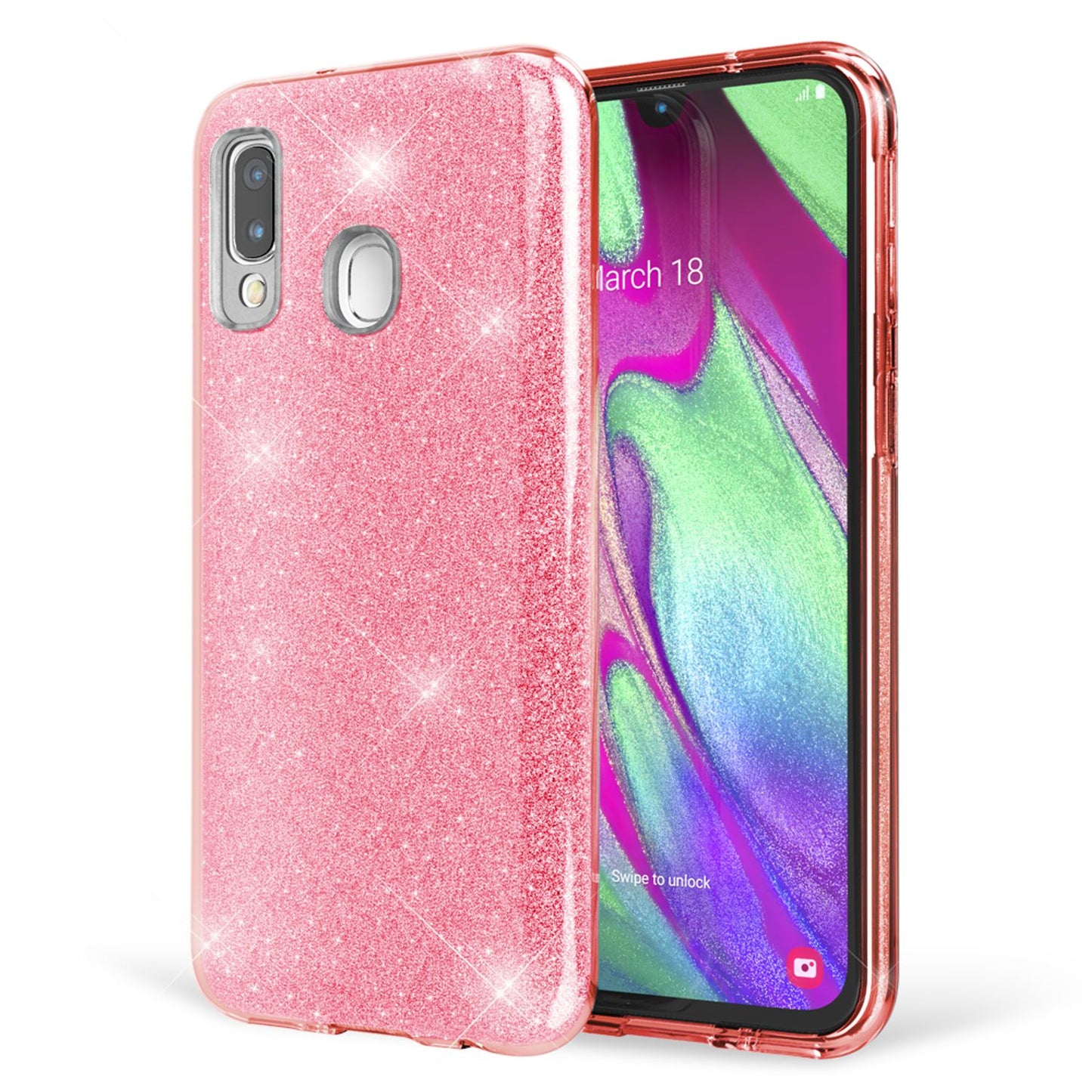 NALIA Glitzer Handyhülle für Samsung Galaxy A40, Diamant Schutzhülle Glitzer Handyhülle
