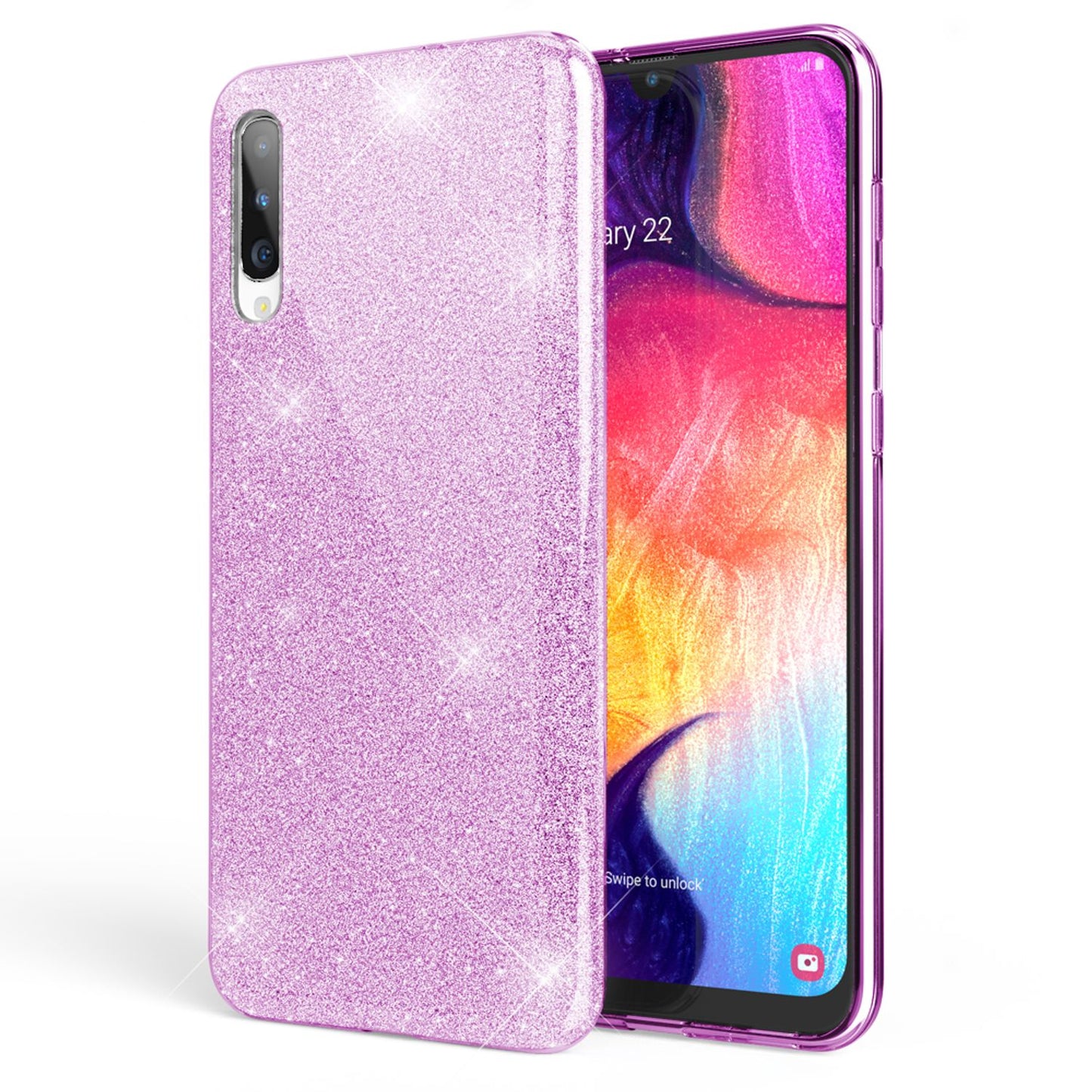 NALIA Glitzer Handyhülle für Samsung Galaxy A50, Diamant Schutzhülle Glitzer Handyhülle