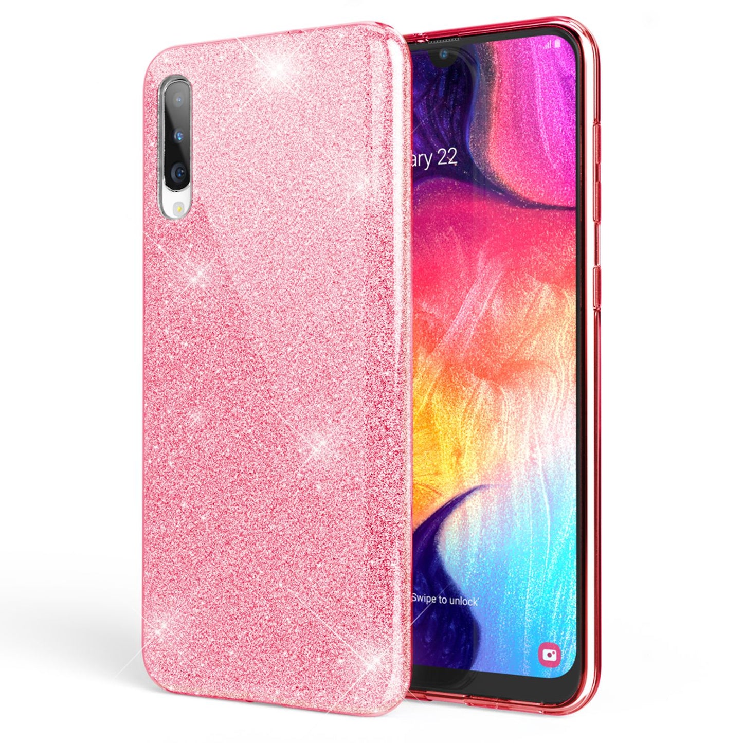 NALIA Glitzer Handyhülle für Samsung Galaxy A50, Diamant Schutzhülle Glitzer Handyhülle