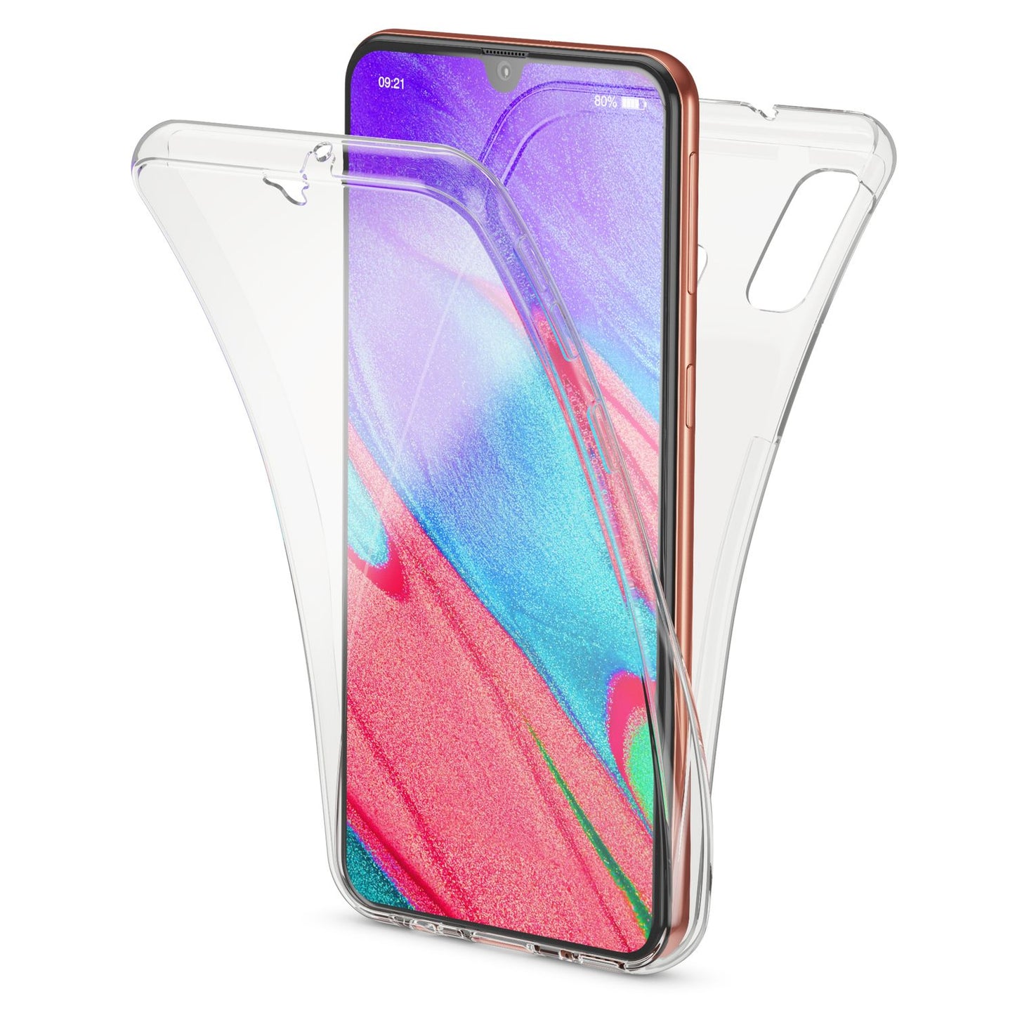 NALIA 360 Grad Handyhülle für Samsung Galaxy A40, Dünne Full-Body Silikon Hülle