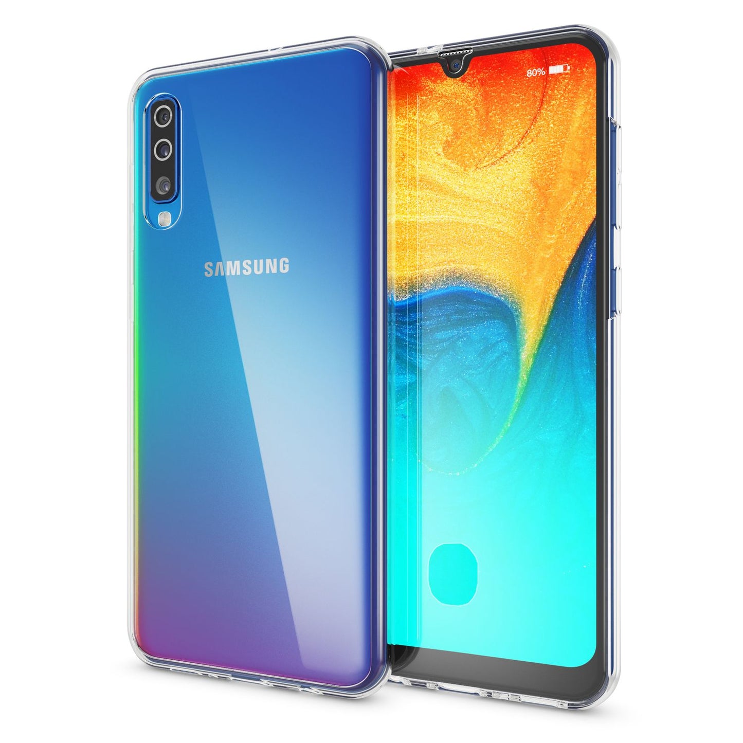 NALIA 360 Grad Handyhülle Galaxy A50 - Ultra-Slim Silikonhülle, Rundumschutz, Displayschutz