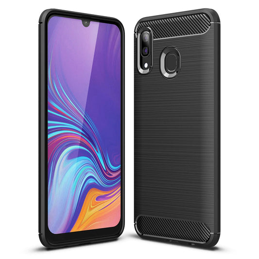 NALIA Galaxy A40 Hülle Karbon Stil Optik Modern Matte Finish Deluxe - TPU Dünn Schwarz