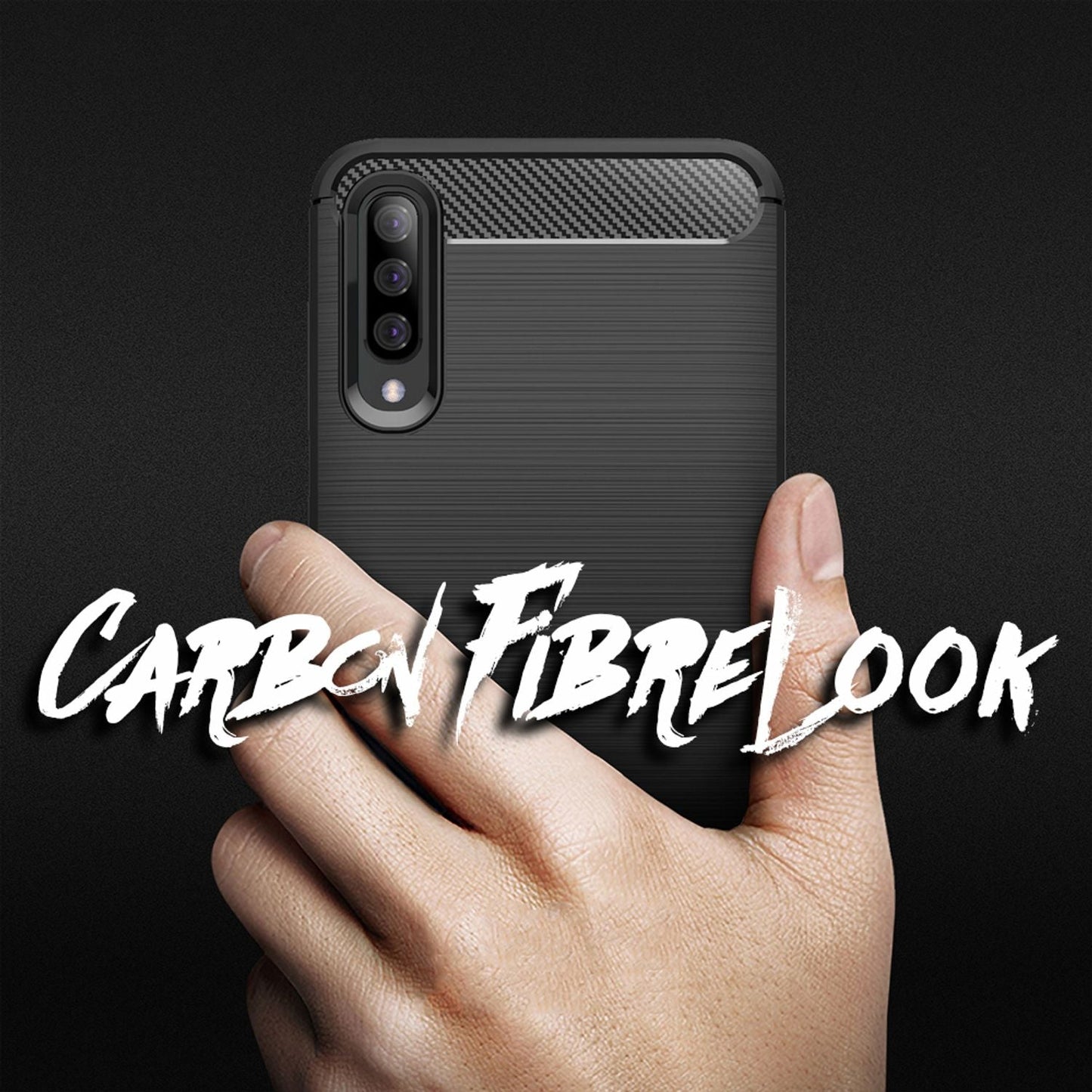 Carcasă NALIA Design pentru Samsung Galaxy A70, carcasă elegantă din fibră de carbon