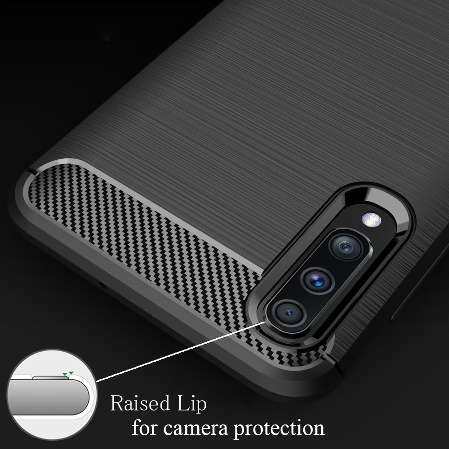 Carcasă NALIA Design pentru Samsung Galaxy A70, carcasă elegantă din fibră de carbon