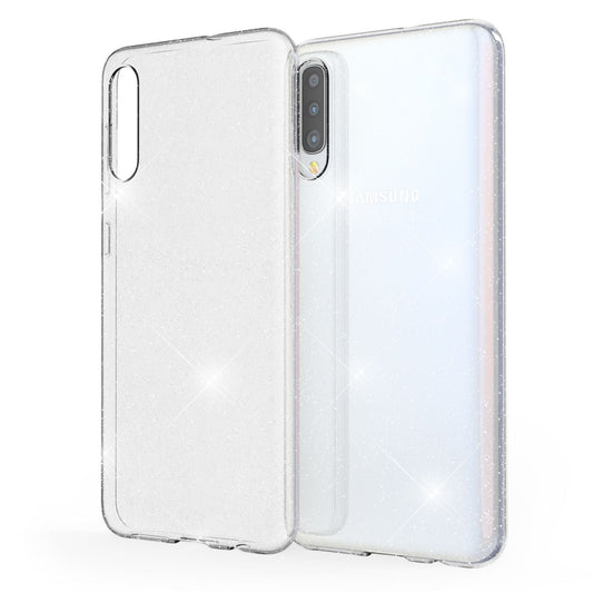 NALIA Glitzer Handy Hülle für Samsung Galaxy A50, Schutz Case Cover Tasche Etui