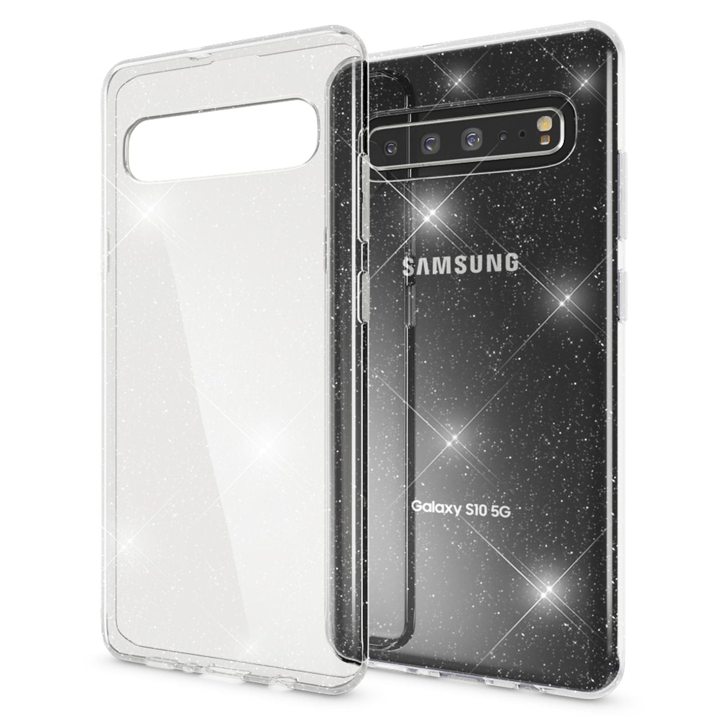 NALIA Glitzer Handy Hülle für Samsung Galaxy S10 5G, Schutz Case Cover Tasche