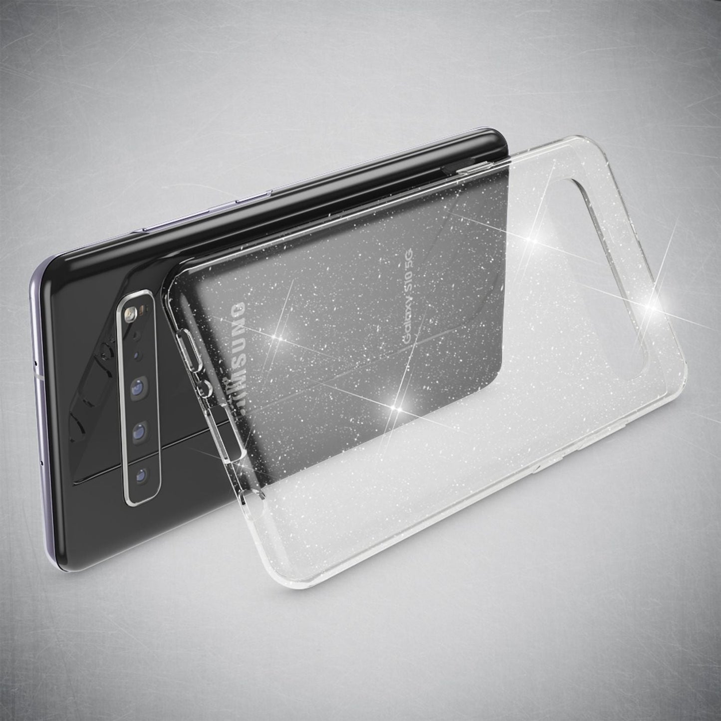 NALIA Glitzer Handy Hülle für Samsung Galaxy S10 5G, Schutz Case Cover Tasche