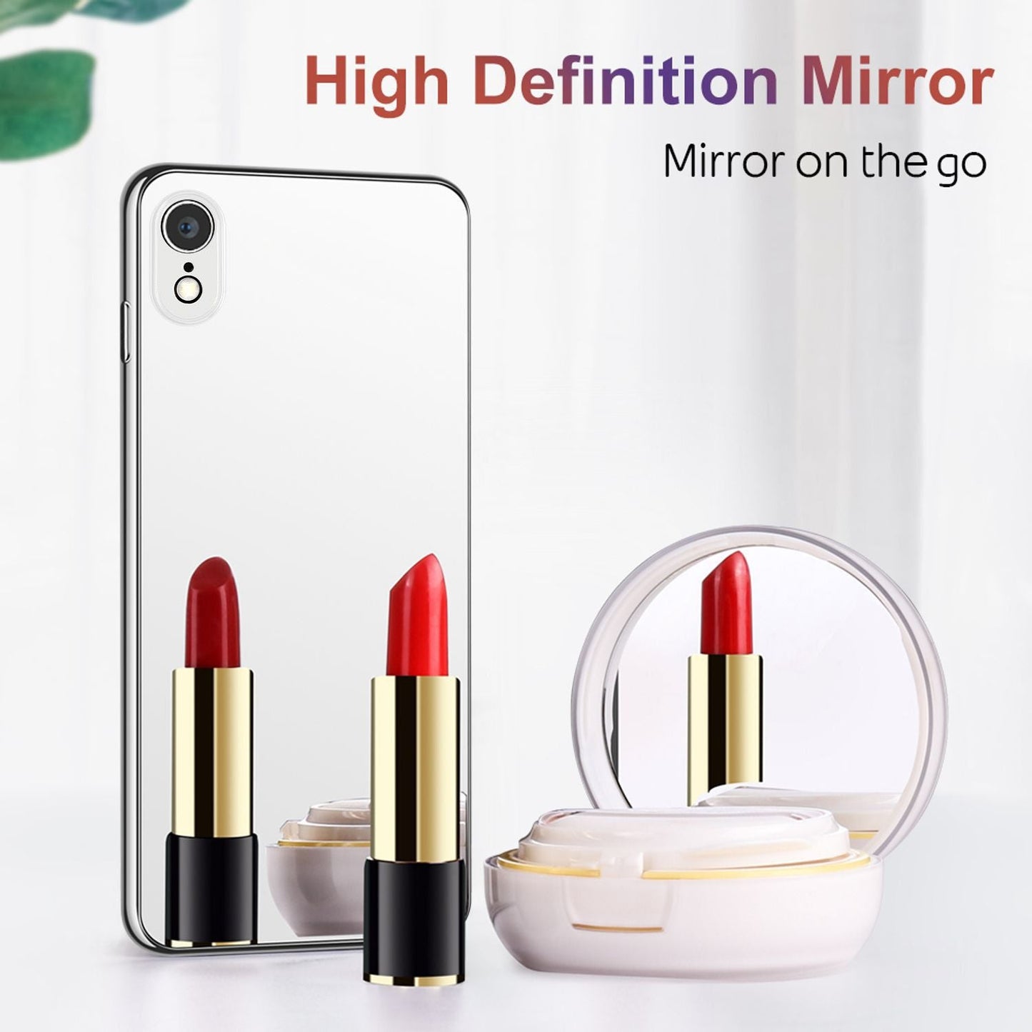 NALIA Spiegel Hart Glas Hülle für iPhone XR, Mirror Case 9H Tempered Glass Cover