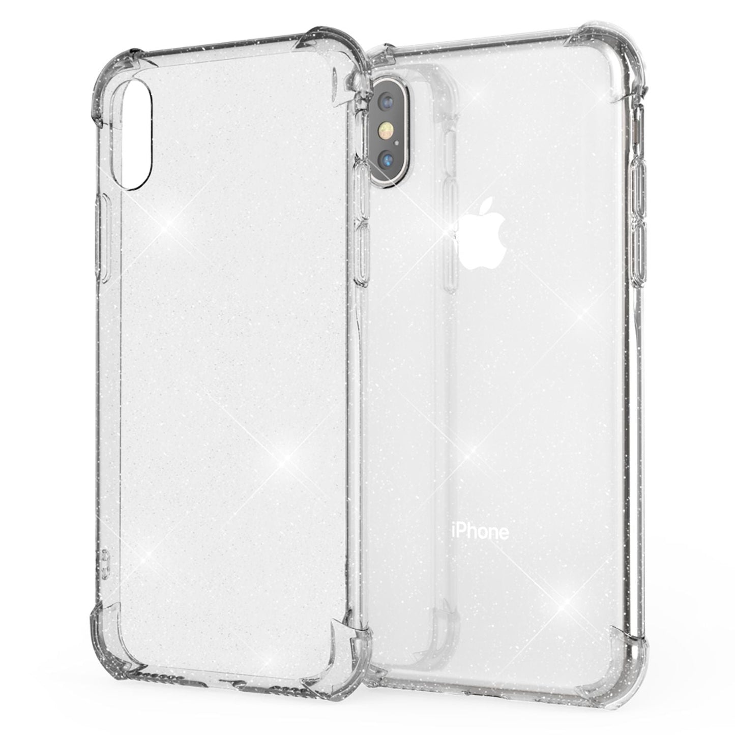 NALIA Glitzer Handy Hülle für iPhone XS Max, Schutz Case Cover Phone Bumper Etui