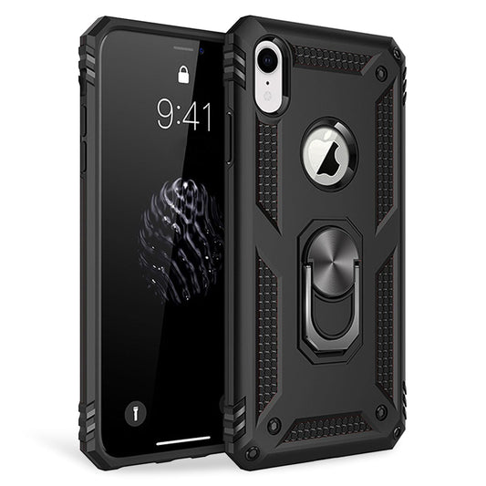 NALIA Ring Handy Hülle für iPhone XR, 360 Grad Schutz Case Cover Tasche Bumper