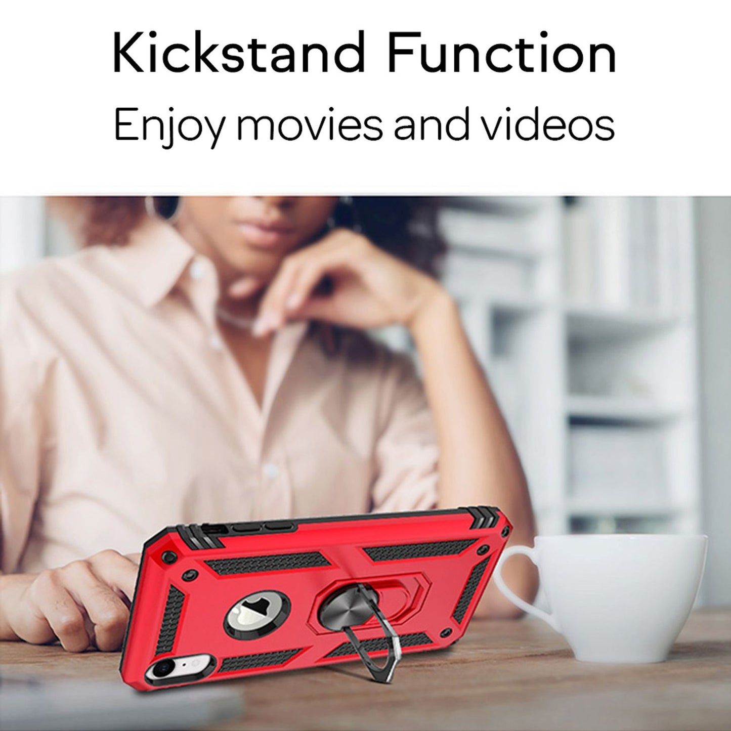 NALIA Ring Handy Hülle für iPhone XR, Case Cover Bumper Display Schutz Glas