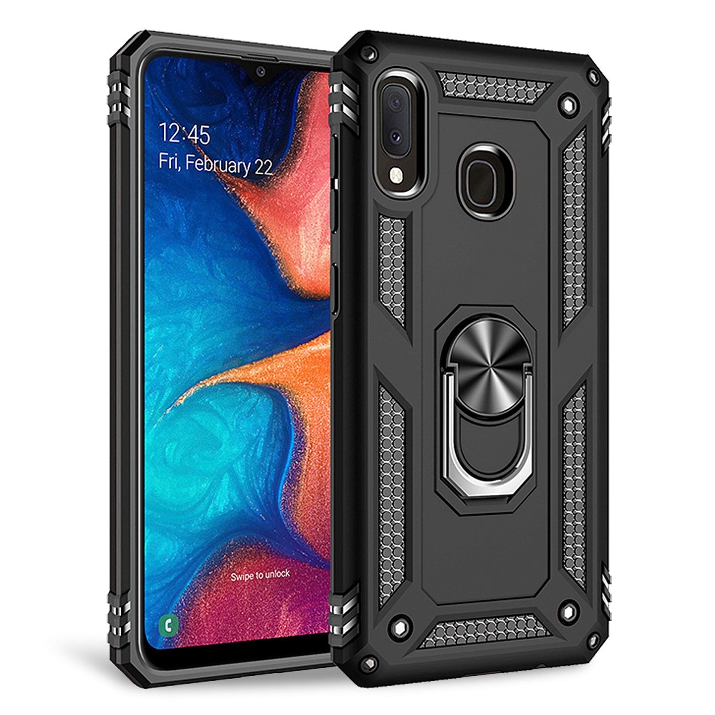 Husa de telefon NALIA Ring pentru Samsung Galaxy A20e, protecție la 360 de grade