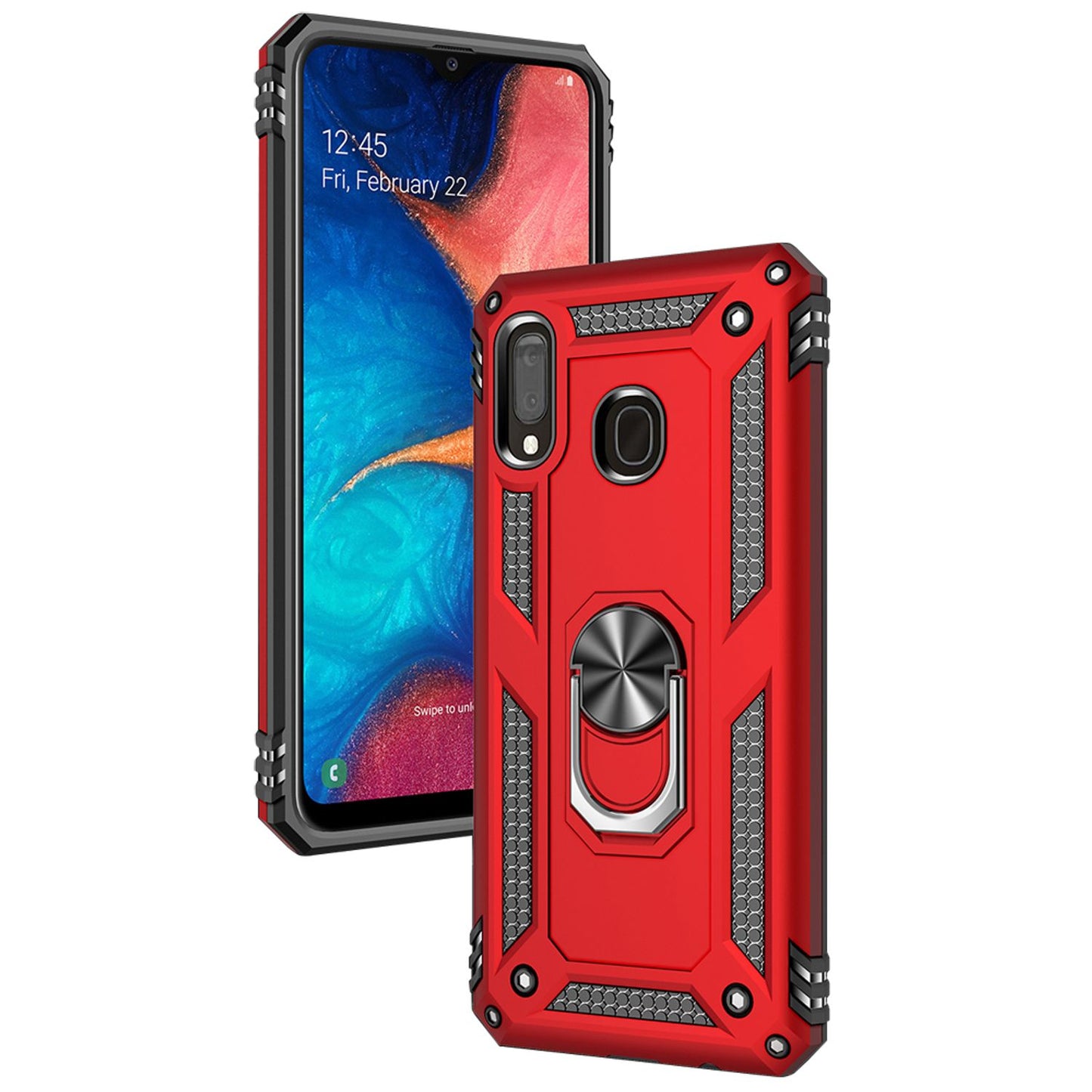 Husa de telefon NALIA Ring pentru Samsung Galaxy A20e, protecție la 360 de grade