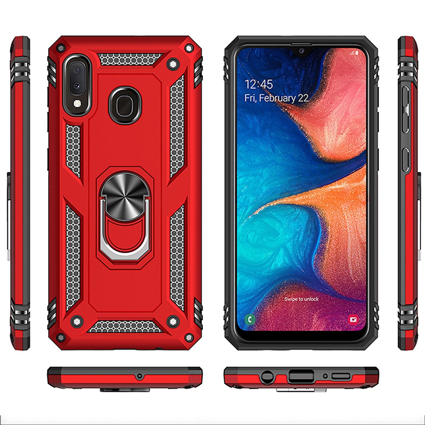 Husa de telefon NALIA Ring pentru Samsung Galaxy A20e, protecție la 360 de grade