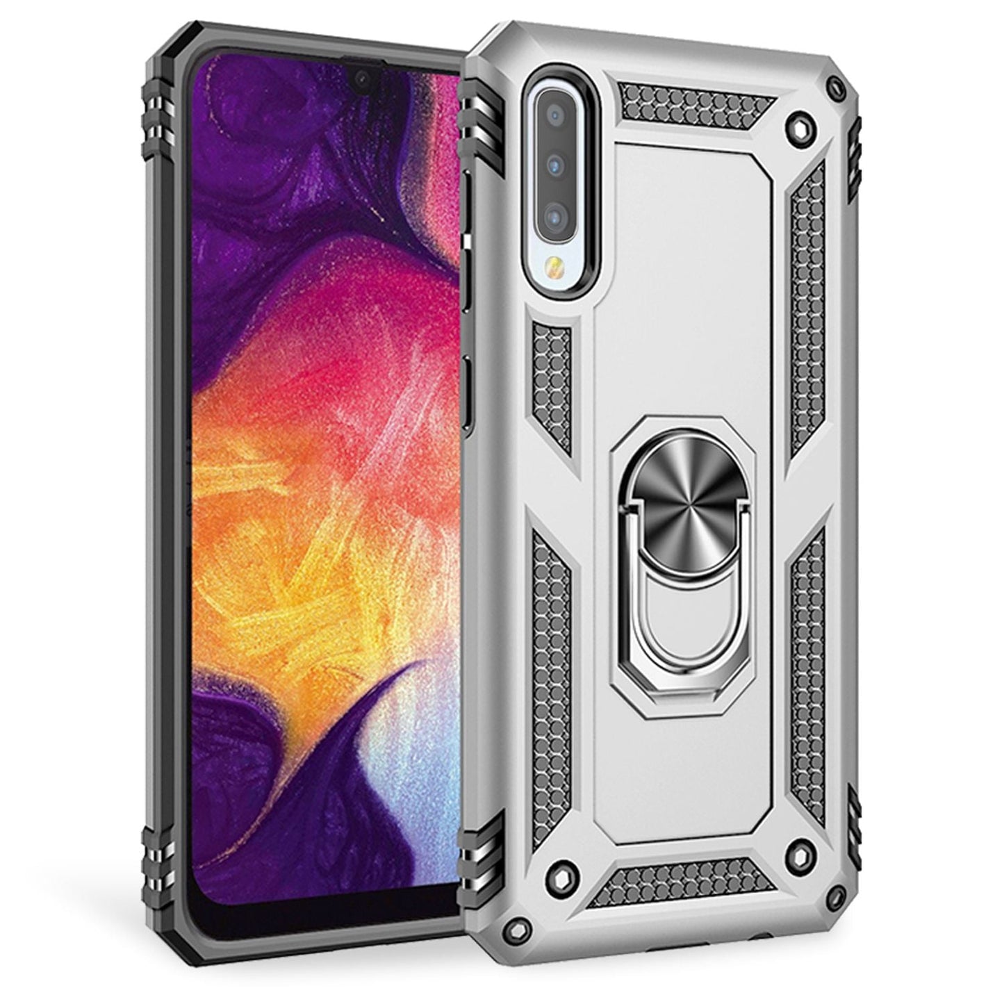 NALIA Ring Handy Hülle für Samsung Galaxy A70, 360 Grad Schutz Case Cover Tasche