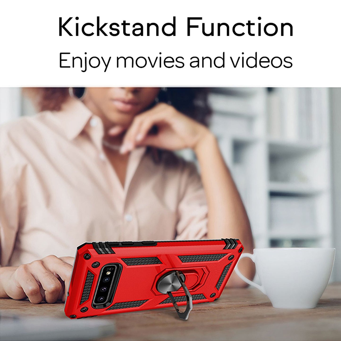 NALIA Ring Handy Hülle für Samsung Galaxy S10, Case Cover Display Schutz Glas