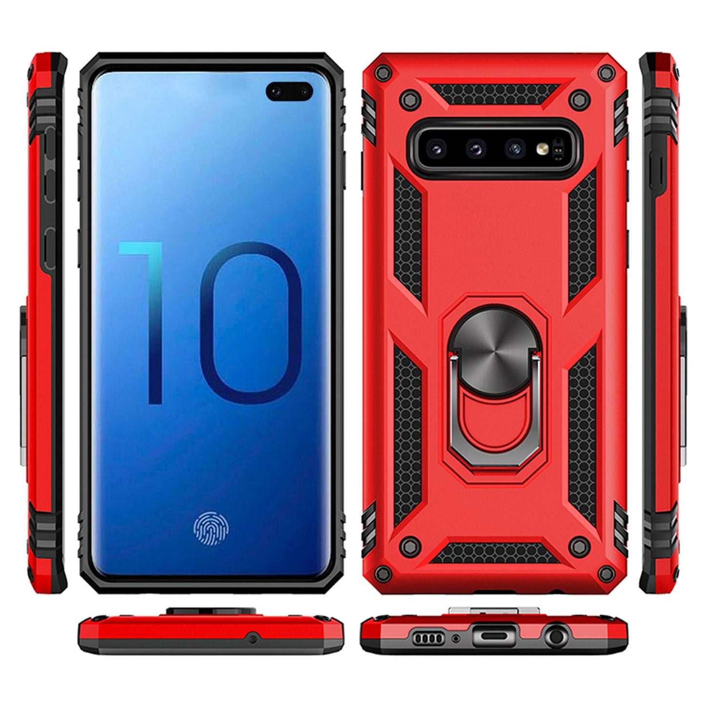 Etui NALIA RingDefend – hybrydowy materiał odporny na wstrząsy, wymiary 160x75x14 mm, waga 32 g, kompatybilne z Galaxy S10 Plus