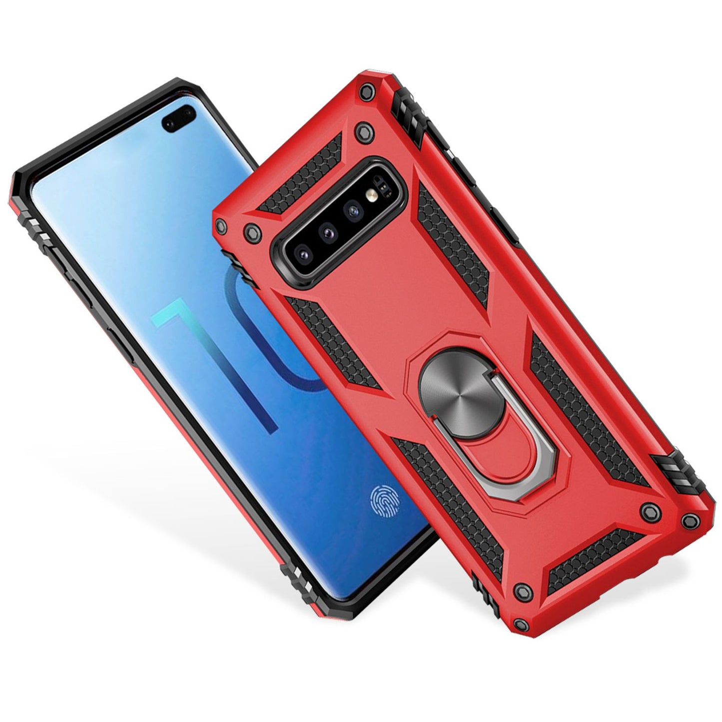 Etui NALIA RingDefend – hybrydowy materiał odporny na wstrząsy, wymiary 160x75x14 mm, waga 32 g, kompatybilne z Galaxy S10 Plus