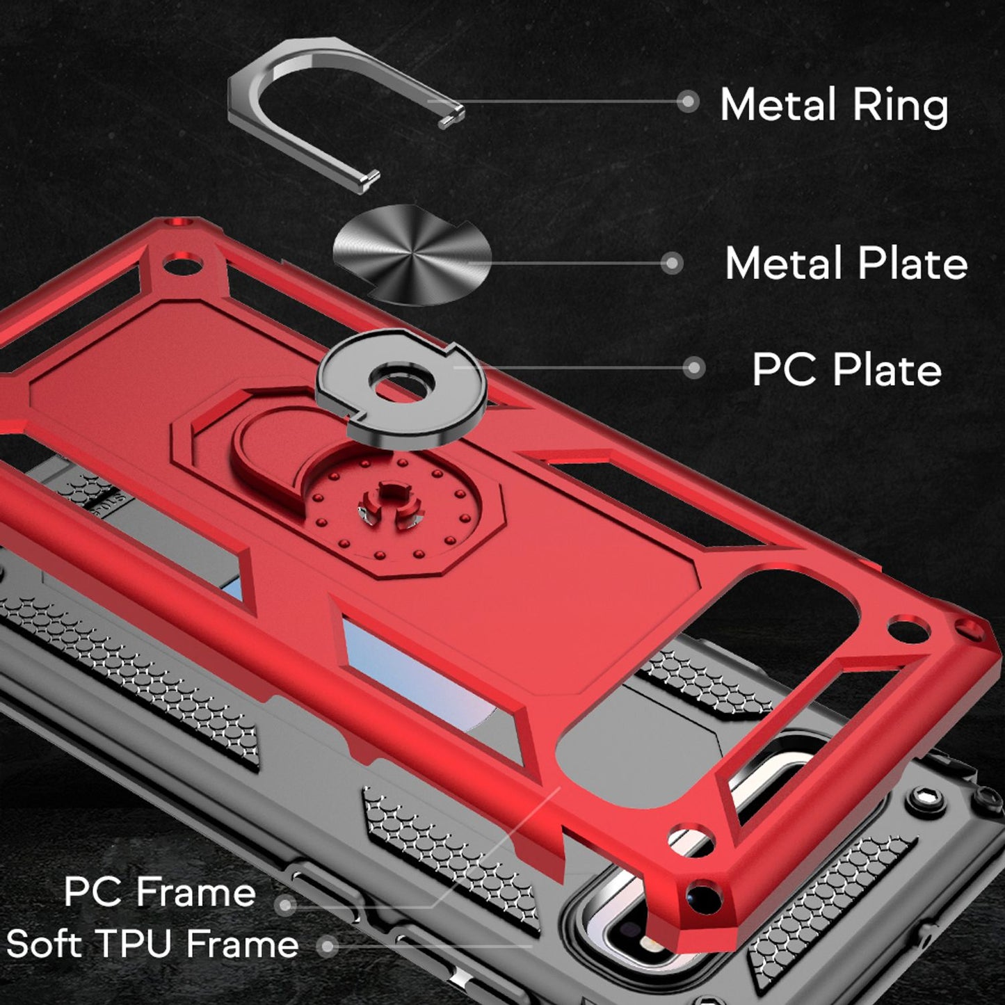 NALIA Ring Handy Hülle für Samsung Galaxy S10 5G, Case Cover Display Schutz Glas