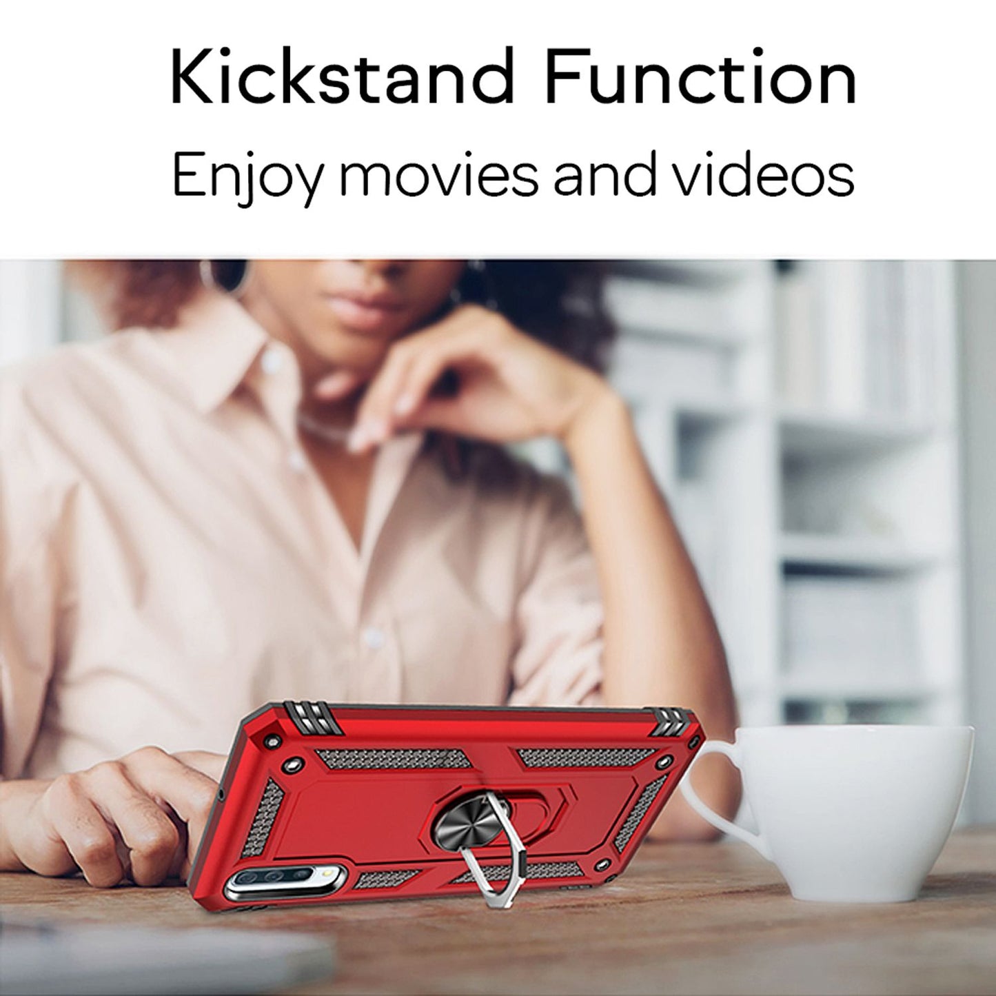 NALIA Ring Handy Hülle für Samsung Galaxy A70, Case Cover Display Schutz Glas