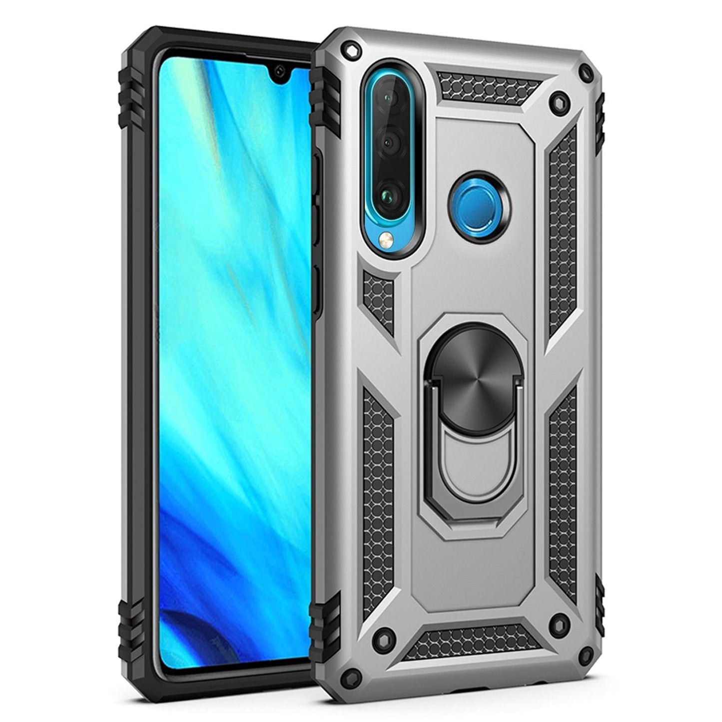 NALIA Ring Handy Hülle für Huawei P30 Lite, 360 Grad Schutz Case Cover Bumper