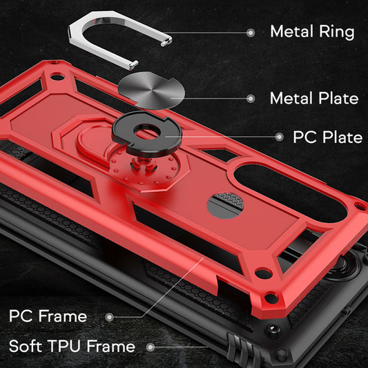 NALIA Ring Handy Hülle für Huawei P30 Lite, 360 Grad Schutz Case Cover Bumper