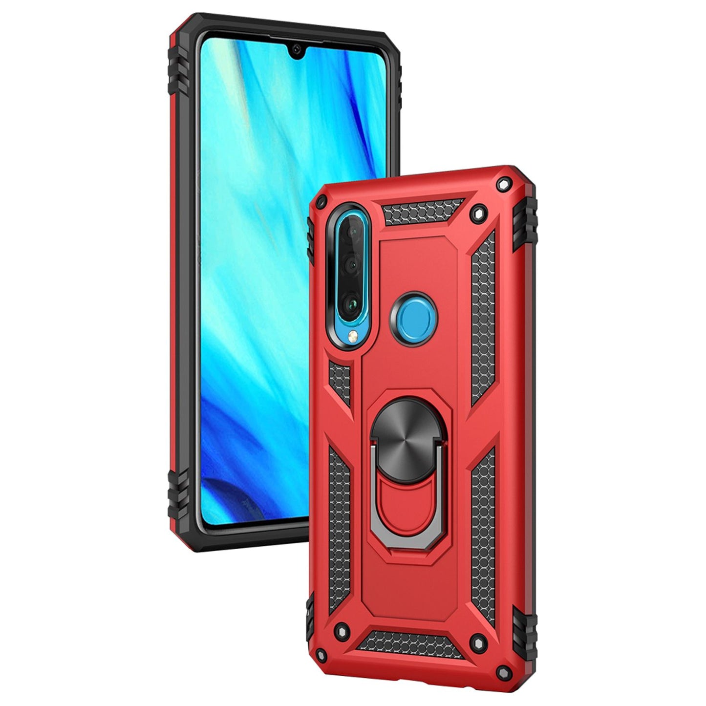 NALIA Ring Handy Hülle für Huawei P30 Lite, 360 Grad Schutz Case Cover Bumper