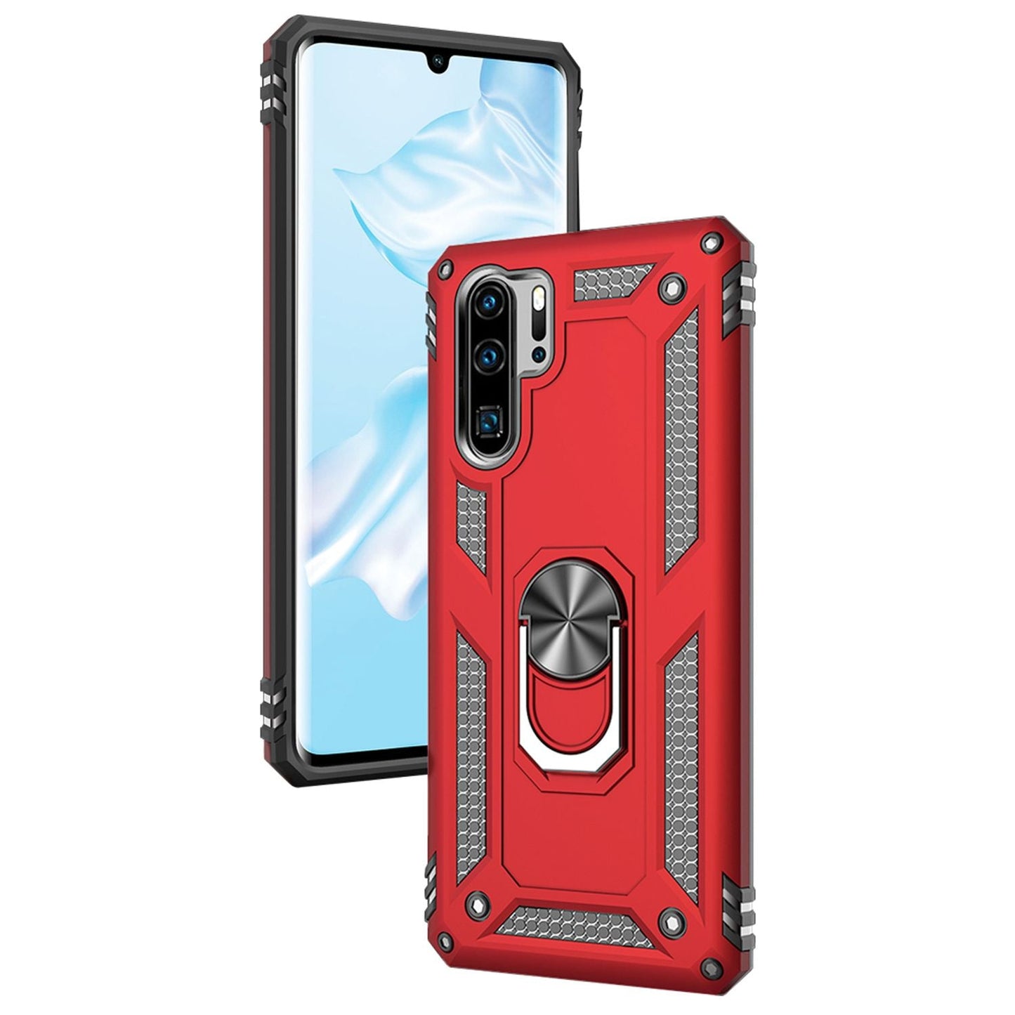 NALIA Ring Handy Hülle für Huawei P30 Pro, Case Cover Etui Display Schutz Glas