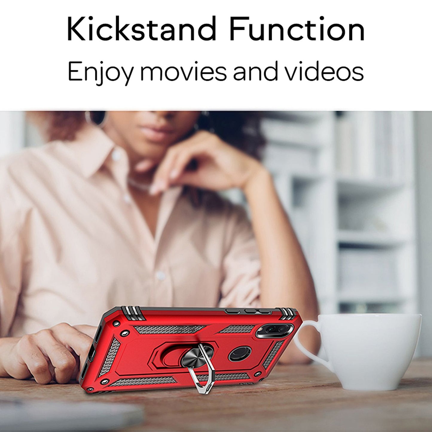 NALIA Ring Handy Hülle für Xiaomi Redmi Note 7, Case Cover Schutz Tasche Bumper