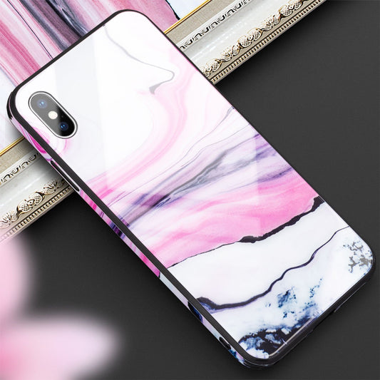 NALIA IPhone X XS Hartglas Hülle - Marmor Design, 9H Glas Schutz, Silikon Bumper