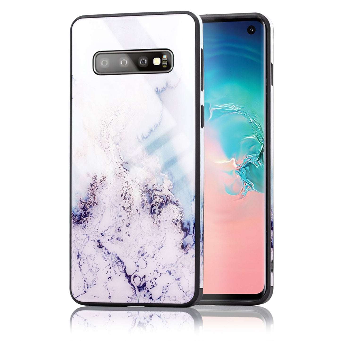 NALIA Galaxy S10 Hülle Marmor Design - Dicke 1,0mm Gewicht 22g 9H Glas