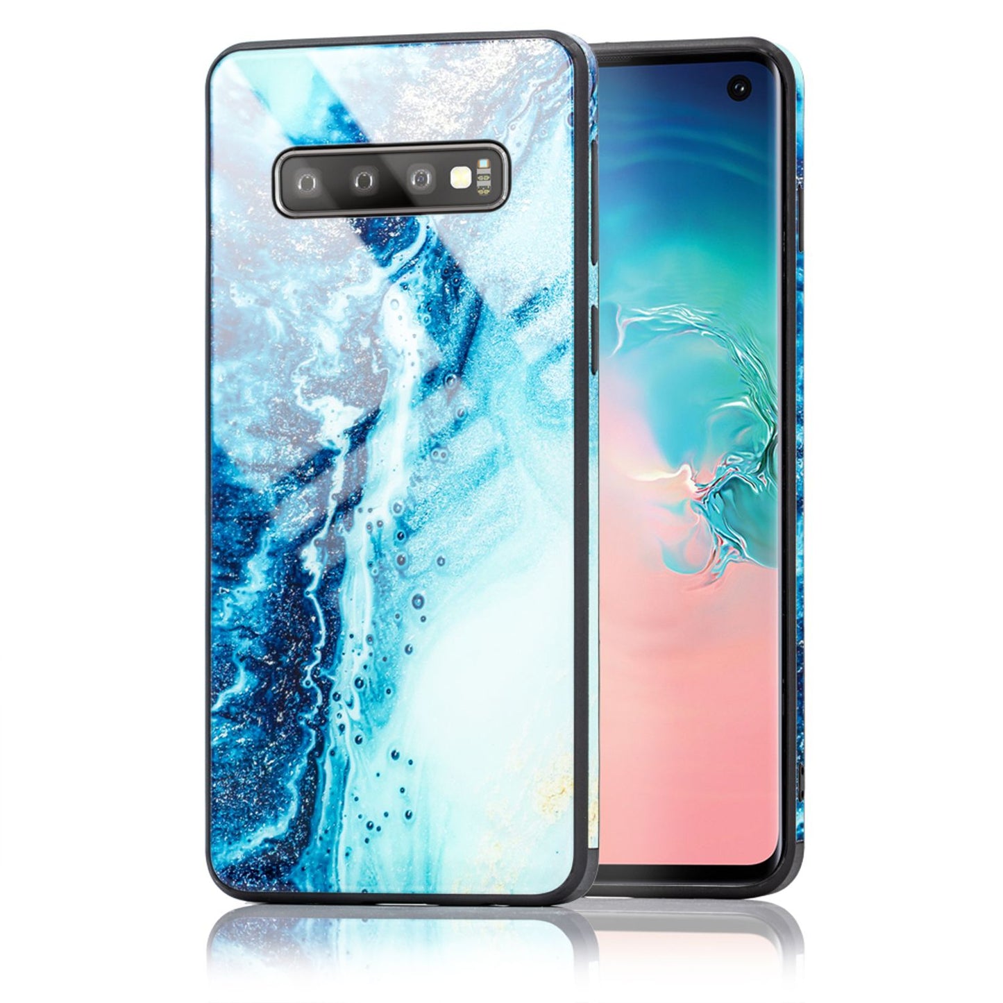 NALIA Galaxy S10 Hülle Marmor Design - Dicke 1,0mm Gewicht 22g 9H Glas