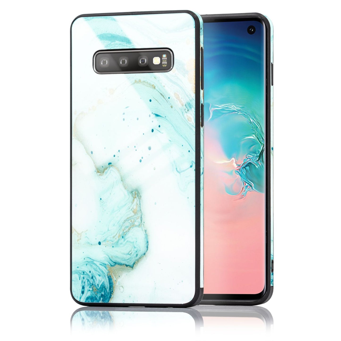 NALIA Galaxy S10 Hülle Marmor Design - Dicke 1,0mm Gewicht 22g 9H Glas