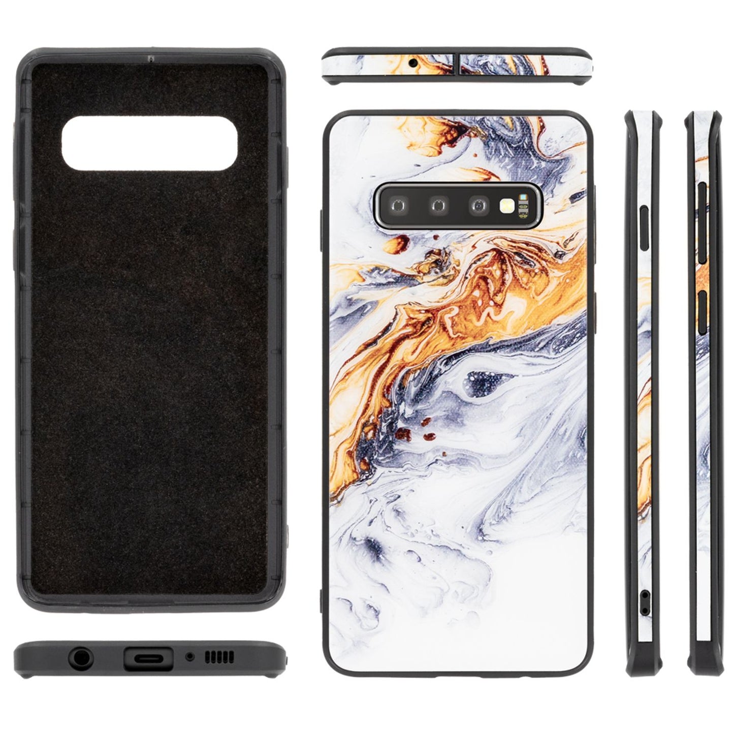 NALIA Galaxy S10 Hülle Marmor Design - Dicke 1,0mm Gewicht 22g 9H Glas