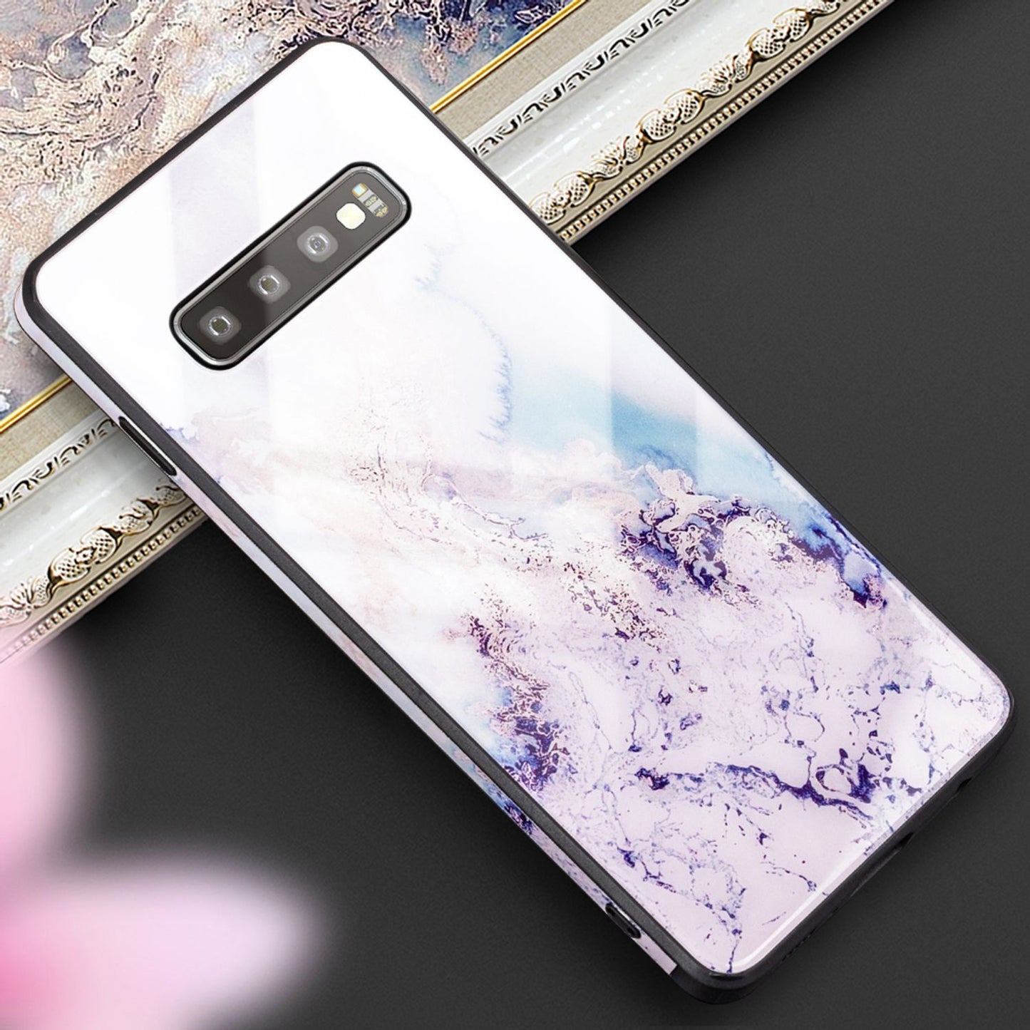 NALIA Galaxy S10 Hülle Marmor Design - Dicke 1,0mm Gewicht 22g 9H Glas