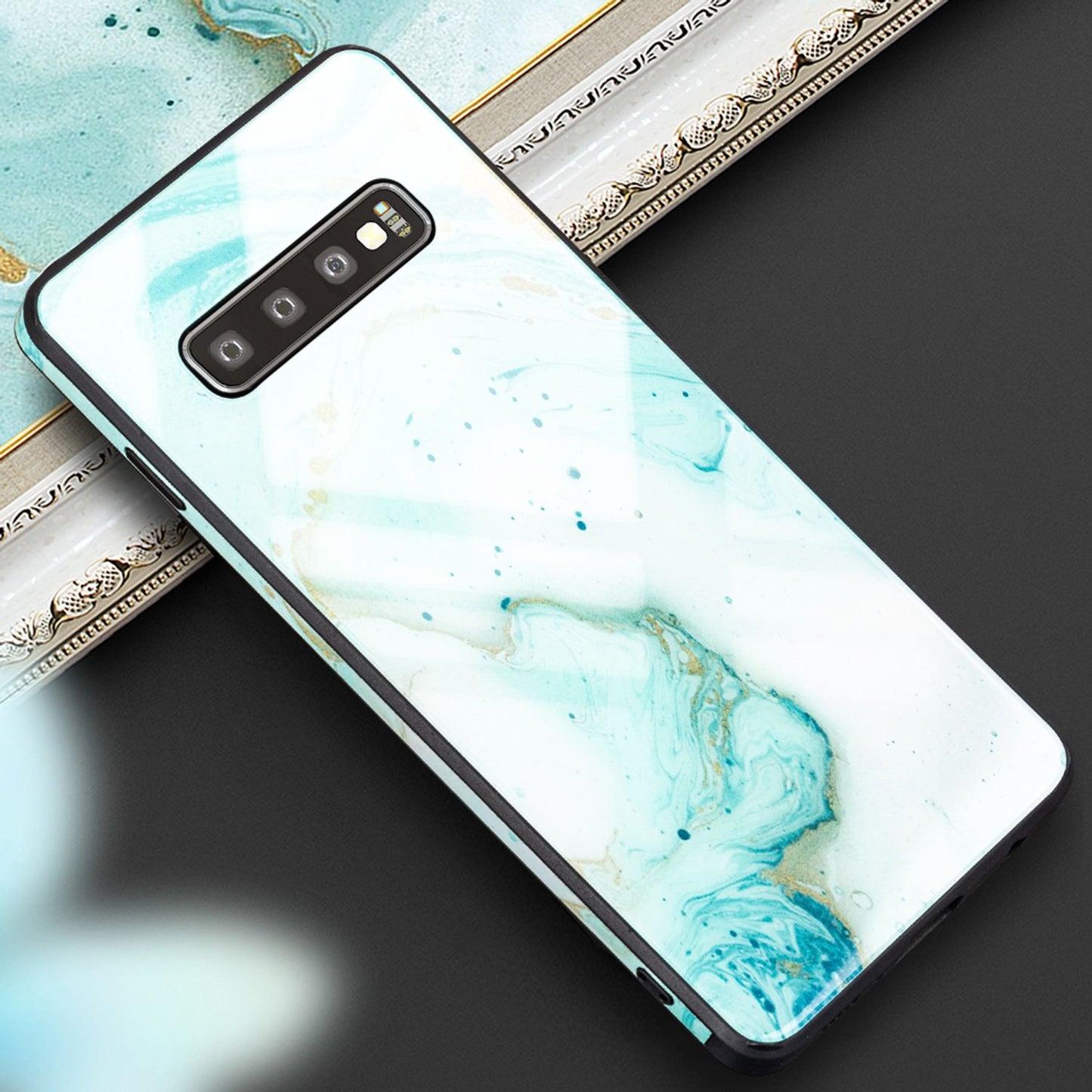 NALIA Galaxy S10 Hülle Marmor Design - Dicke 1,0mm Gewicht 22g 9H Glas